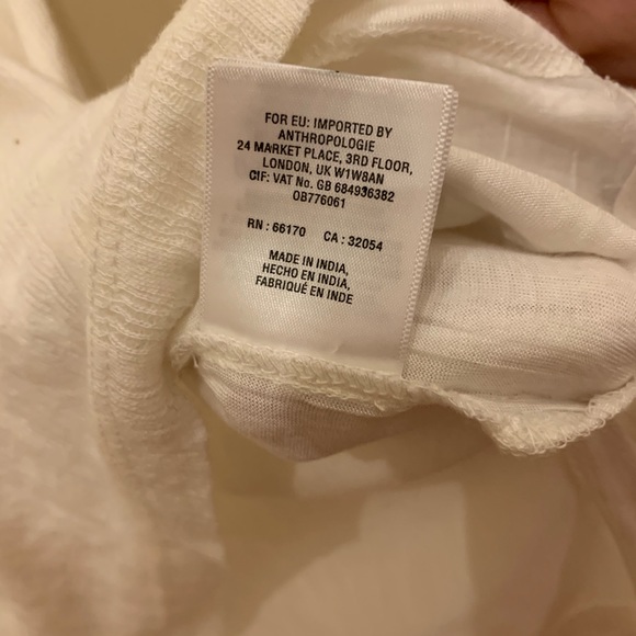 Anthropologie white beaded tank. Size small. - Picture 4 of 4